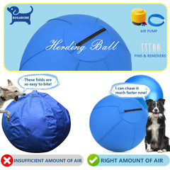 Irondance Herding Ball outer cover close-up demonstrates puncture-resistant material
