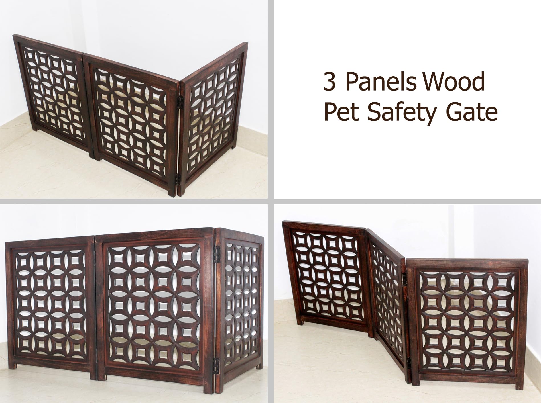 IRONGATE wooden foldable pet gate lightweight 11-pound build makes room-to-room setup simple.