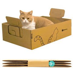 IRRESTRICO 3-pack large disposable litter boxes folded for easy storage and travel convenience.