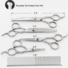 iSeaFly dog grooming scissors 7.3-inch curved for shaping around contours