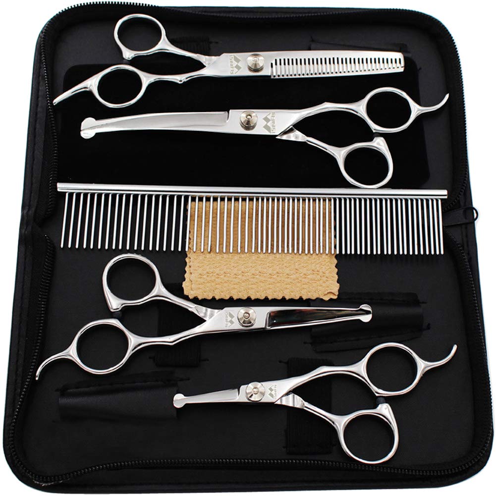 iSeaFly dog grooming scissors 7.3-inch thinning for texture and bulk control