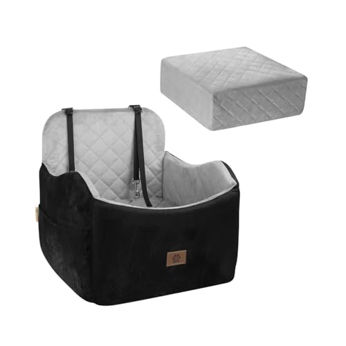 Ishineon dog car seat adjustable-leashes boost safety during car rides