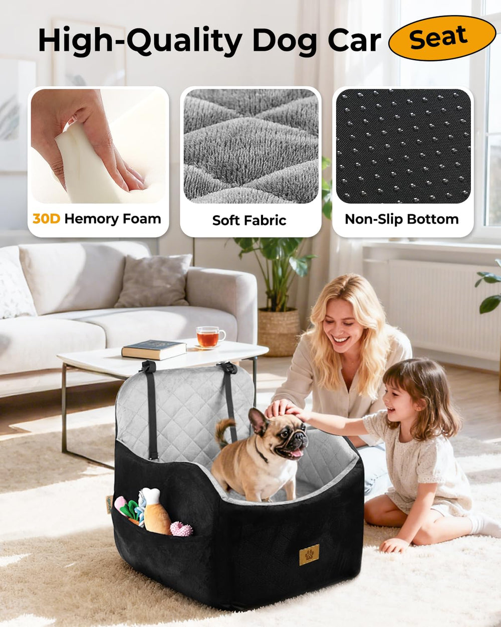 Ishineon dog car seat detachable-washable-cover makes cleaning easy