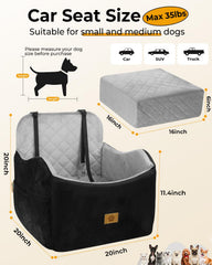 Ishineon dog car seat elevated-cushion provides better outside view and comfort