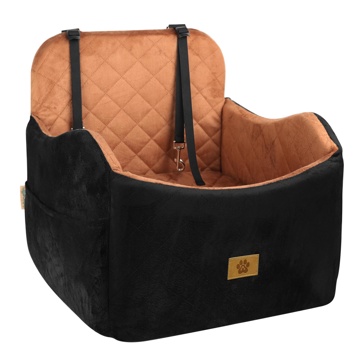 Ishineon dog car seat memory-foam close-up highlighting premium support for comfortable journeys.