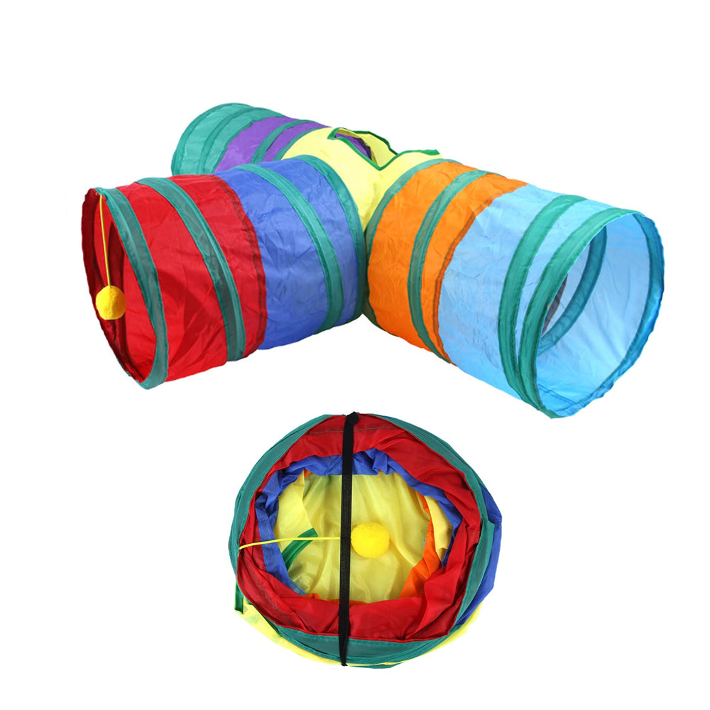 ISMARTEN cat tunnel interior view; spacious hideaway supports rest and play.