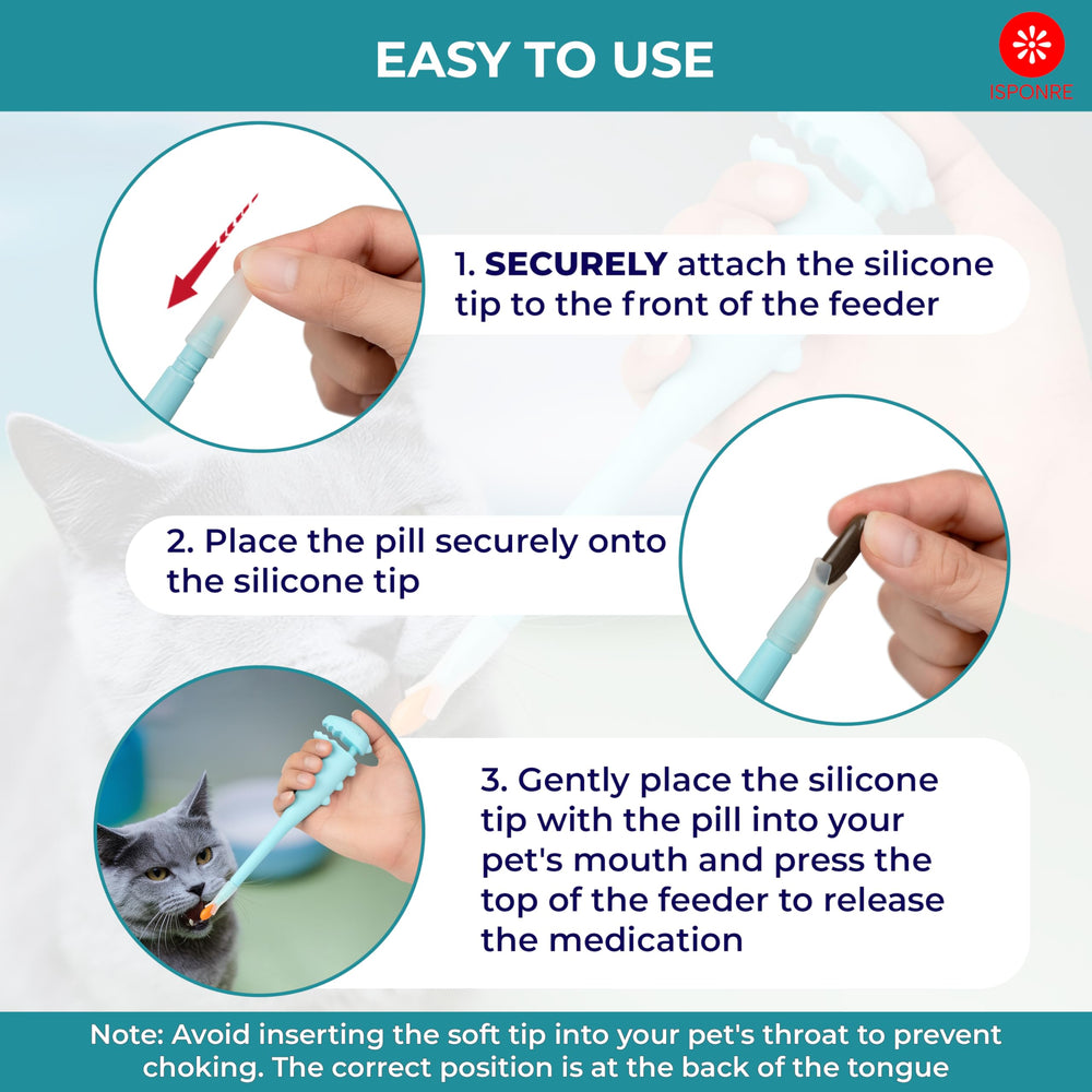 ISPONRE pill shooter soft-tip attachment for gentle administration