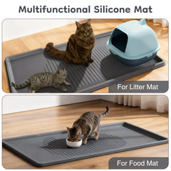 ISSEVE cat litter mat easy to clean by shaking, sweeping, or rinsing.