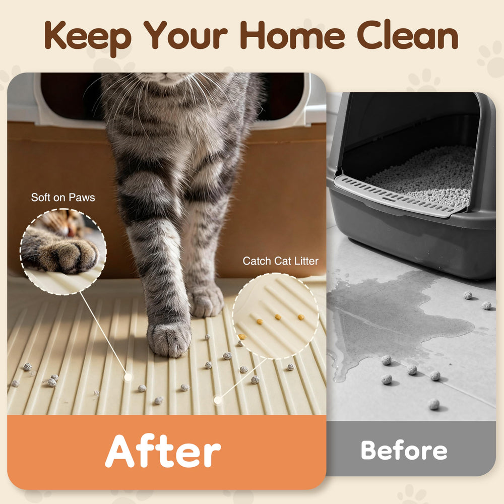 ISSEVE XXL mat covers large area to reduce tracking of litter around the home.