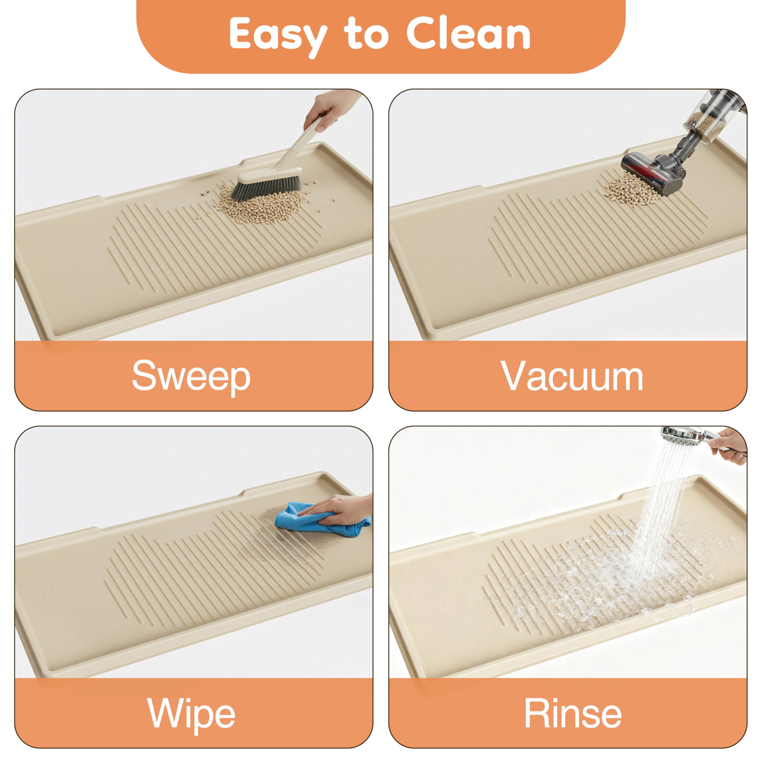 ISSEVE beige mat in a living space highlighting floor protection and organization.