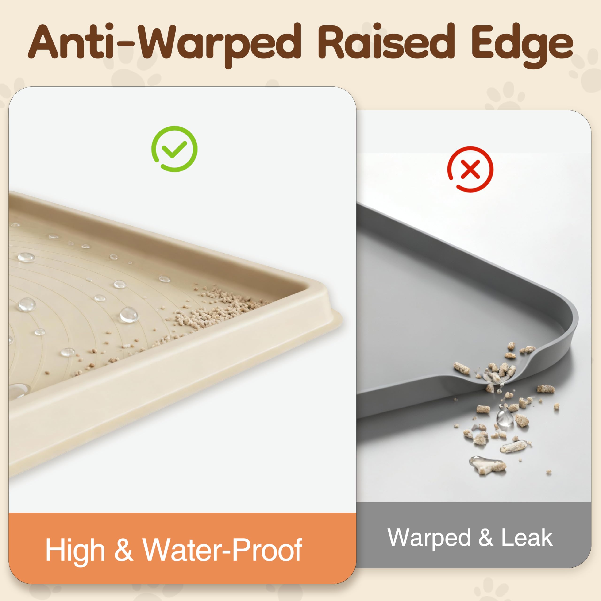 ISSEVE mat placed under food bowls catches spills for tidier feeding areas.