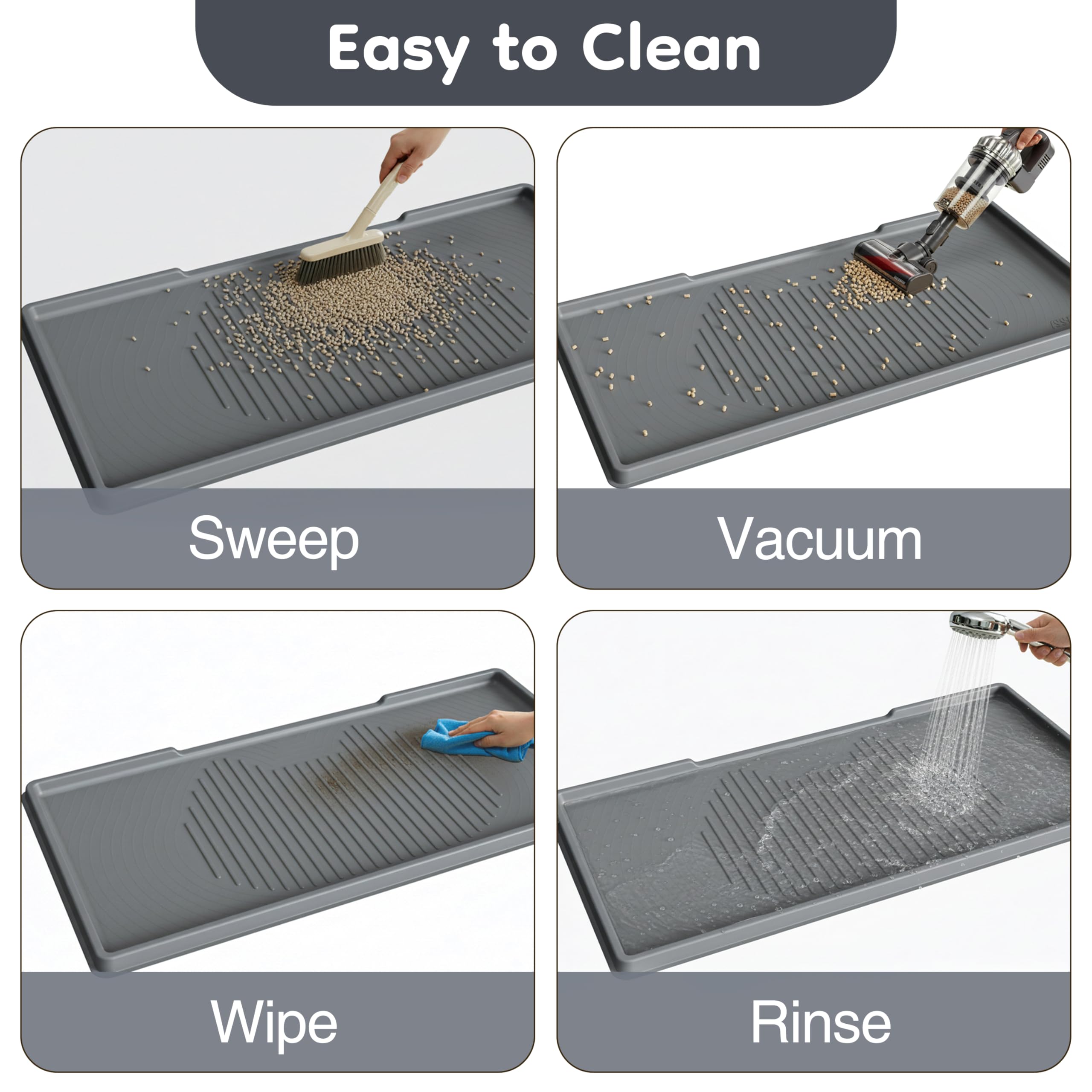 ISSEVE floor-protection mat helps reduce tracking and mess around the box.
