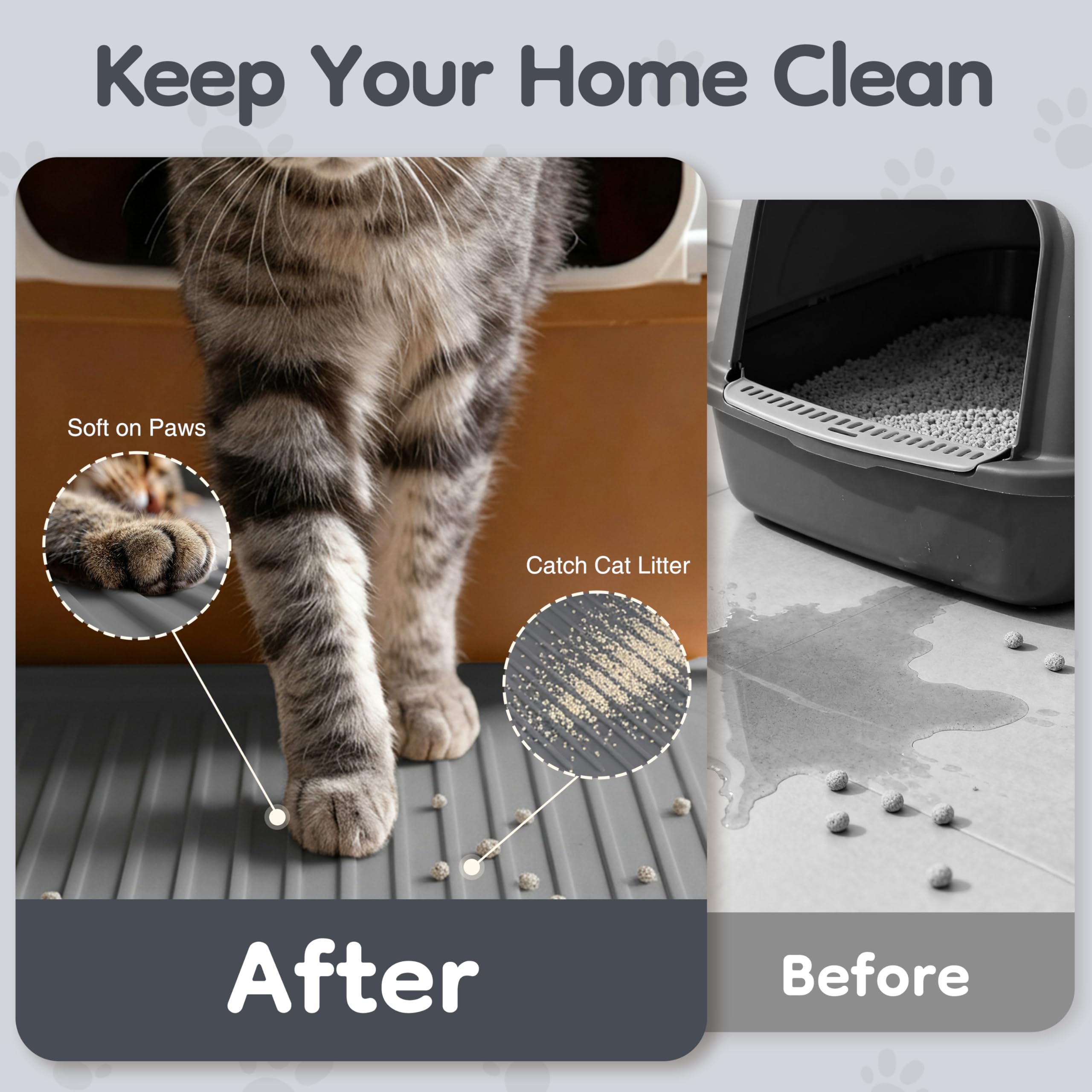 ISSEVE urine-proof litter mat in dark grey protects floors from leaks.
