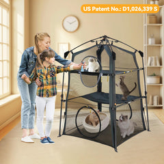 ITENT cat enclosure folded for compact storage and travel