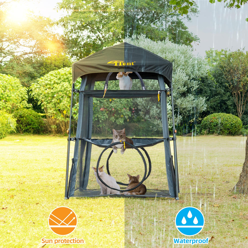 ITENT outdoor catio in use provides safe outdoor time