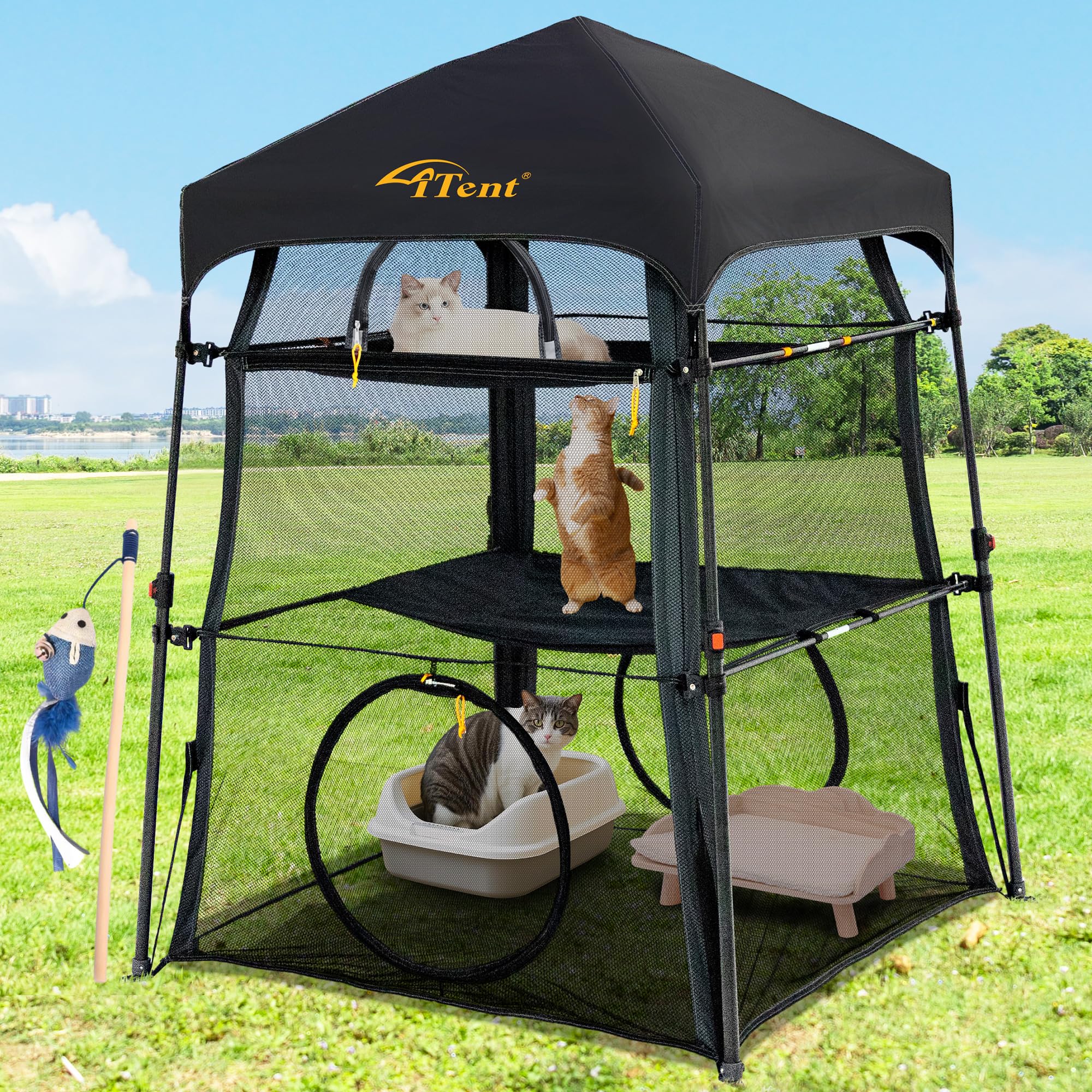 ITENT cat enclosure in cozy lounge configuration for relaxing naps