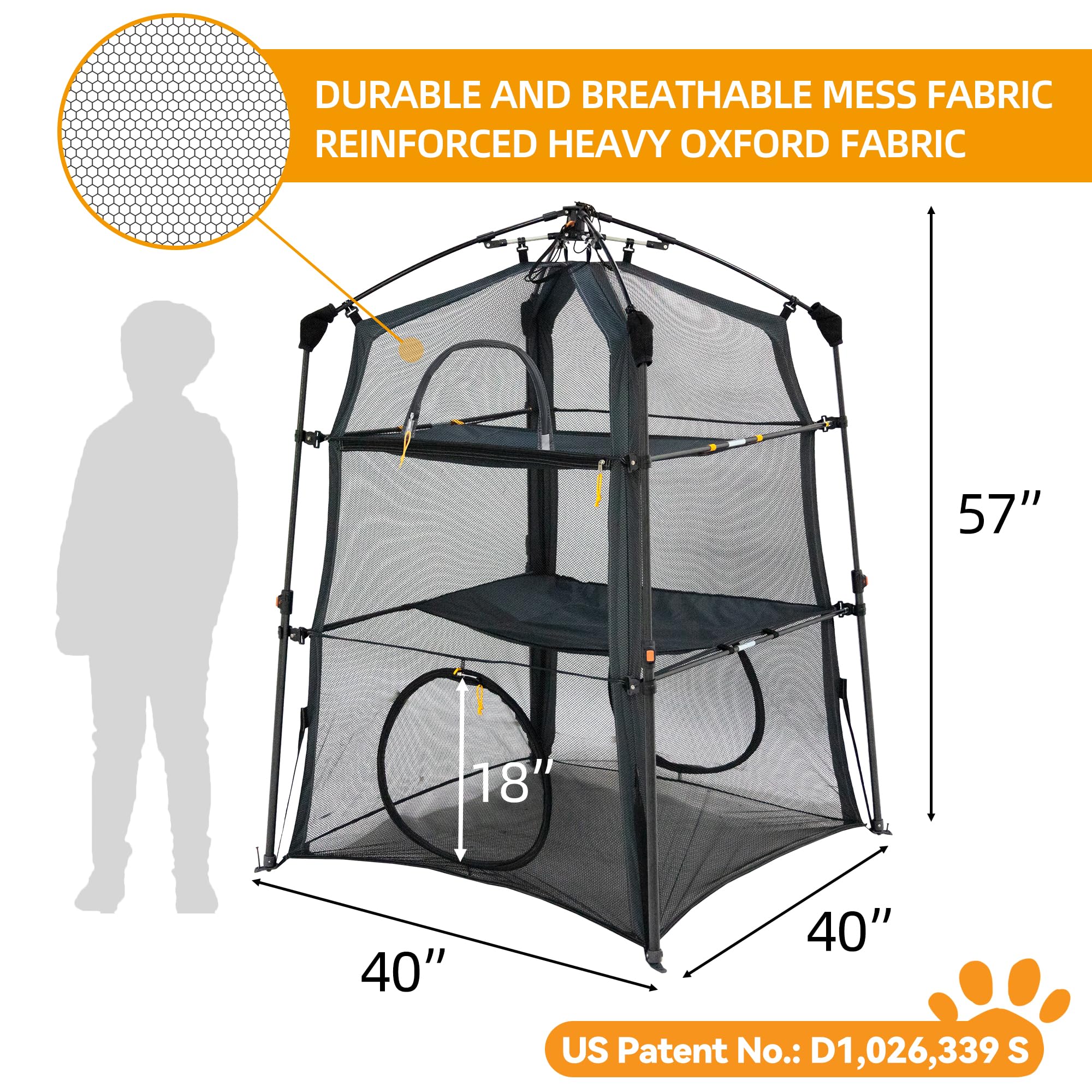 ITENT cat enclosure two-doors design enables flexible shapes