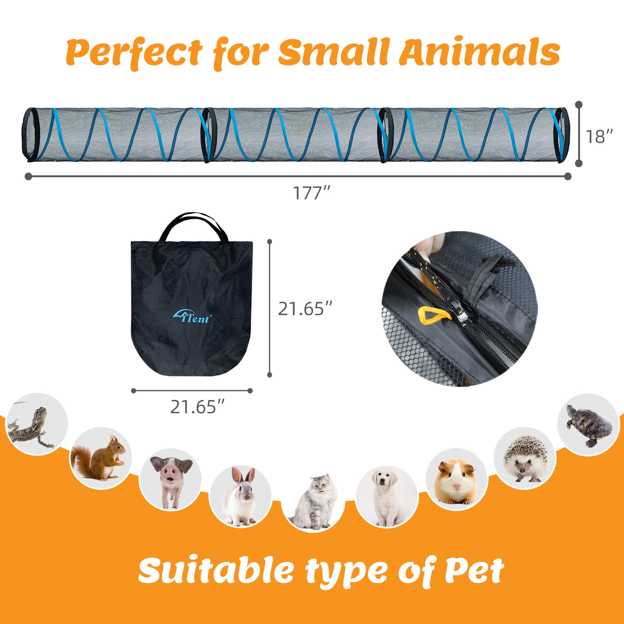 ITENT cat play tunnel indoor-outdoor use supports supervised exploration and exercise.