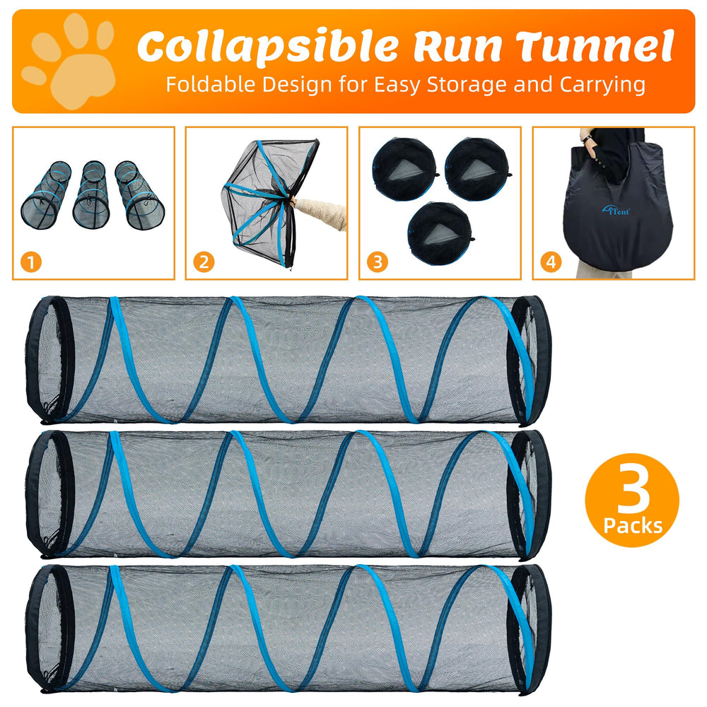 ITENT cat play tunnel interconnection feature shows how it can link to other cat tents.