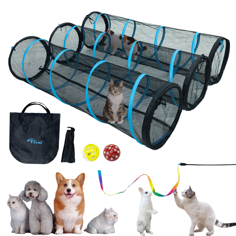 ITENT cat play tunnel outer view shows durable construction for indoor and outdoor use.