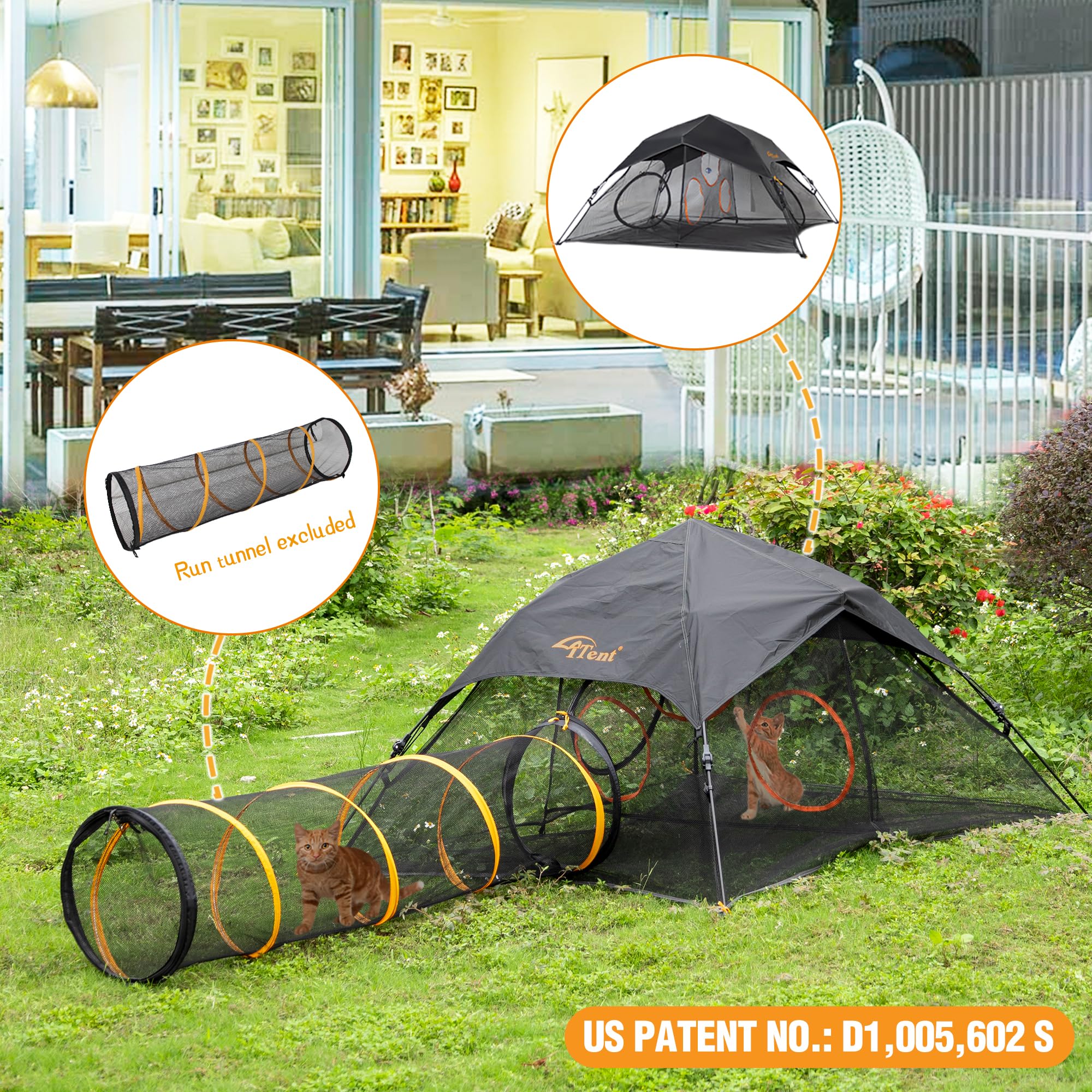 ITENT outdoor cat play tent dual doors for easy access and supervision