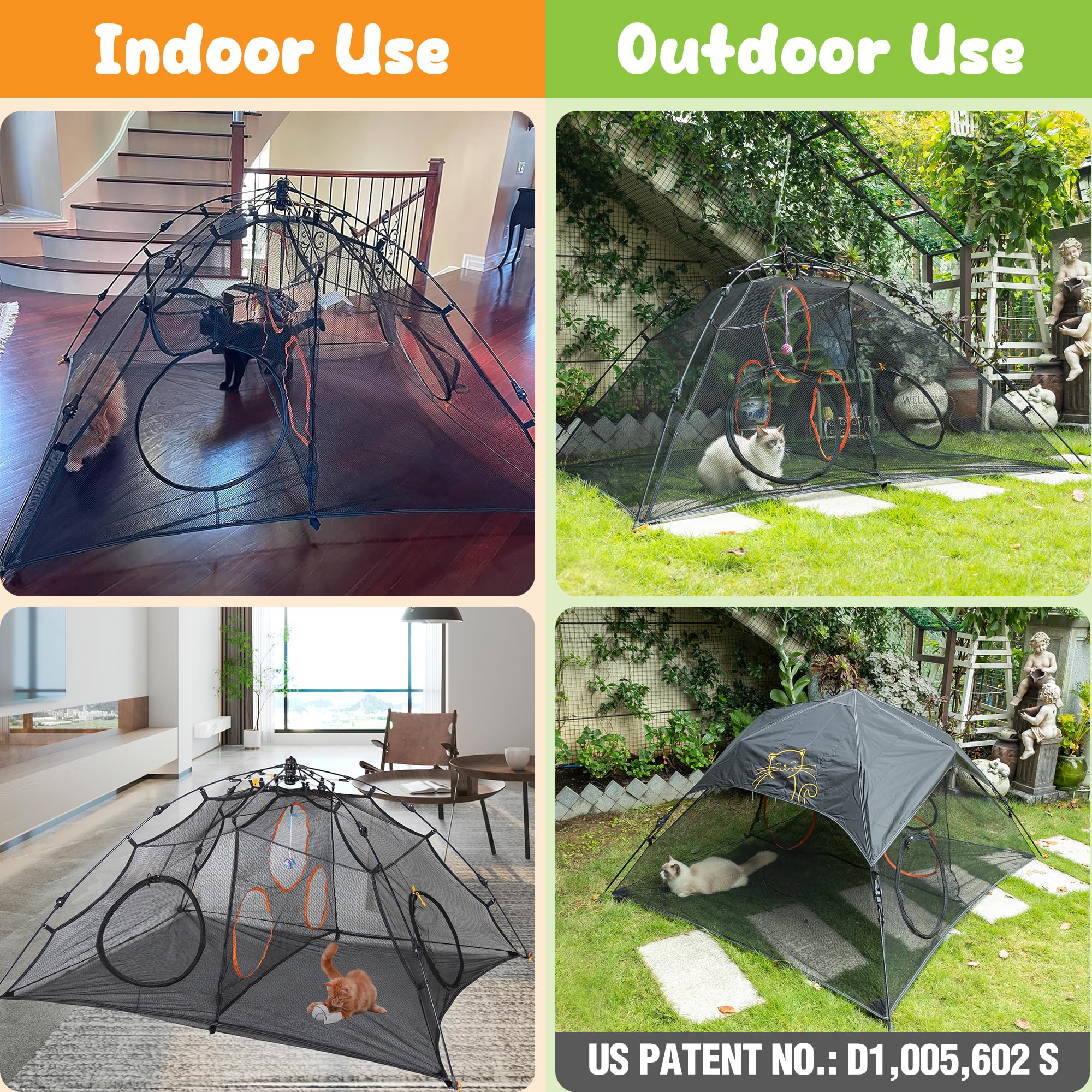 ITENT outdoor cat play tent tunnels extend play space for multiple pets