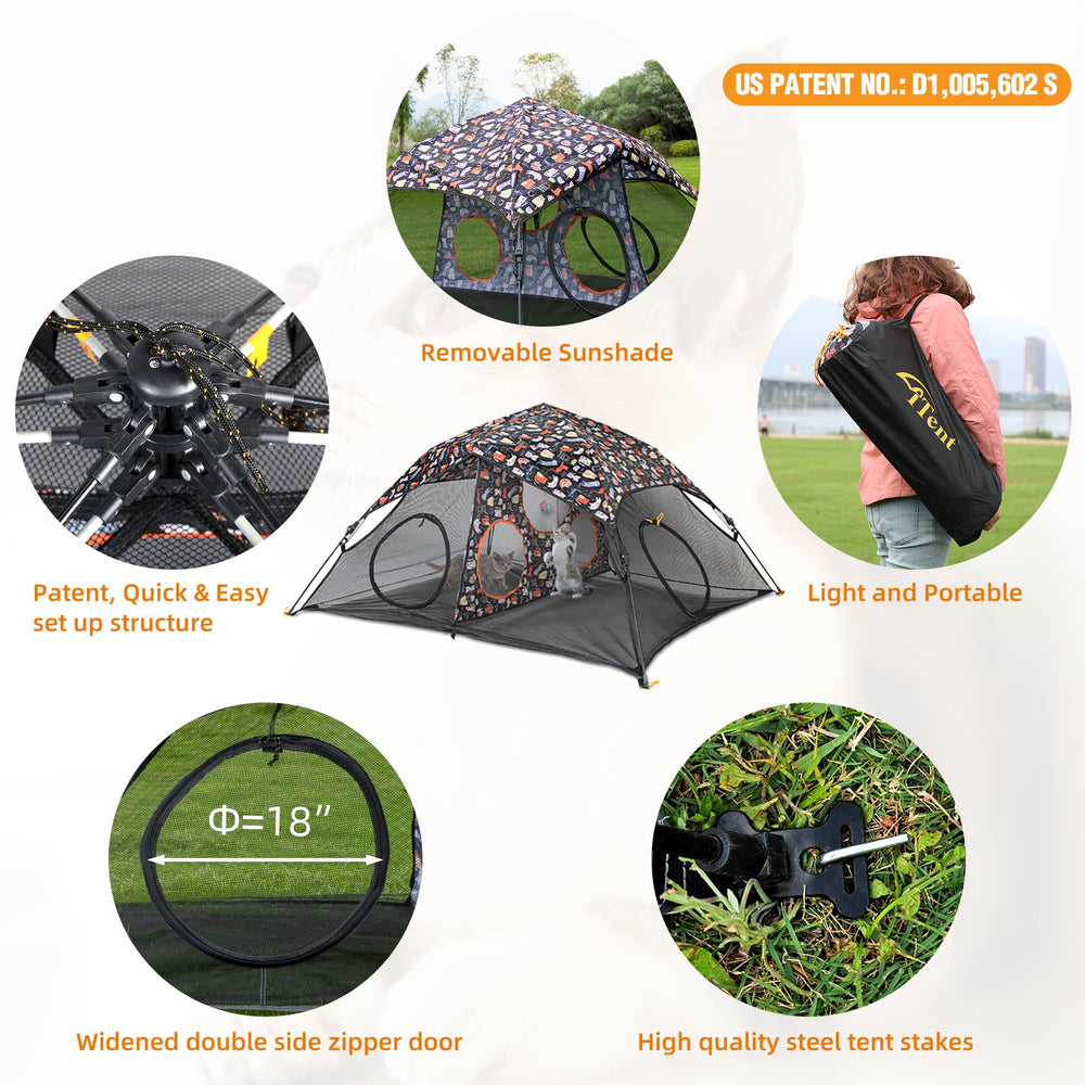 ITENT cat play tent dimensions 72.04 x 60.23 x 32.28 inches for spacious play