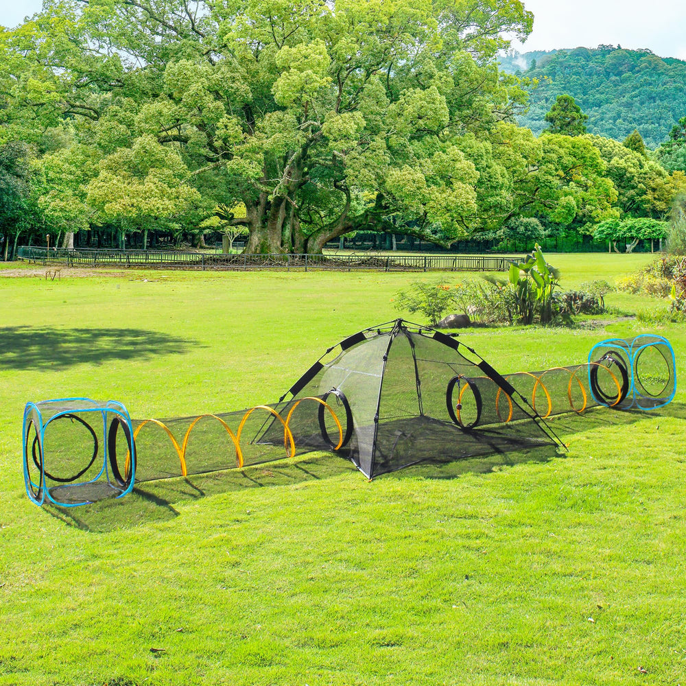 ITENT tunnel end with zippered doors for easy entry and exit