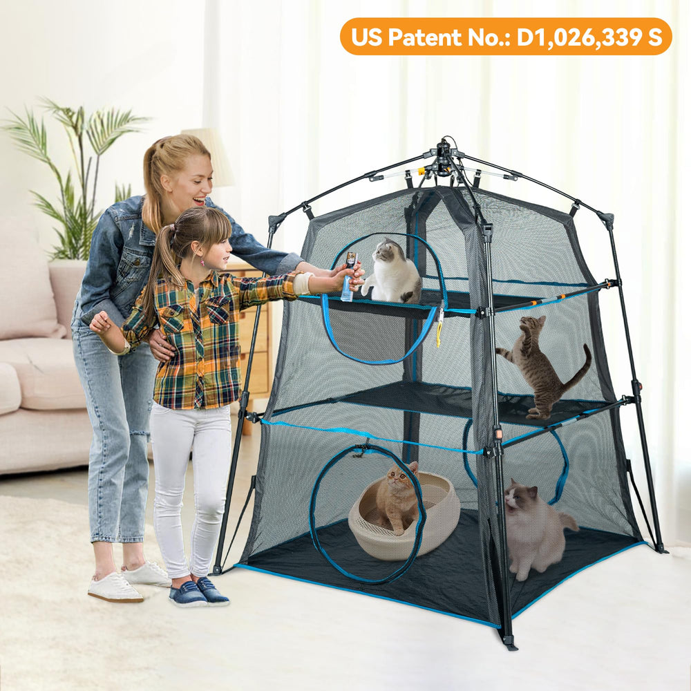 ITENT X-Large Catio 360-degree view top-angle design enhances curiosity and exploration.
