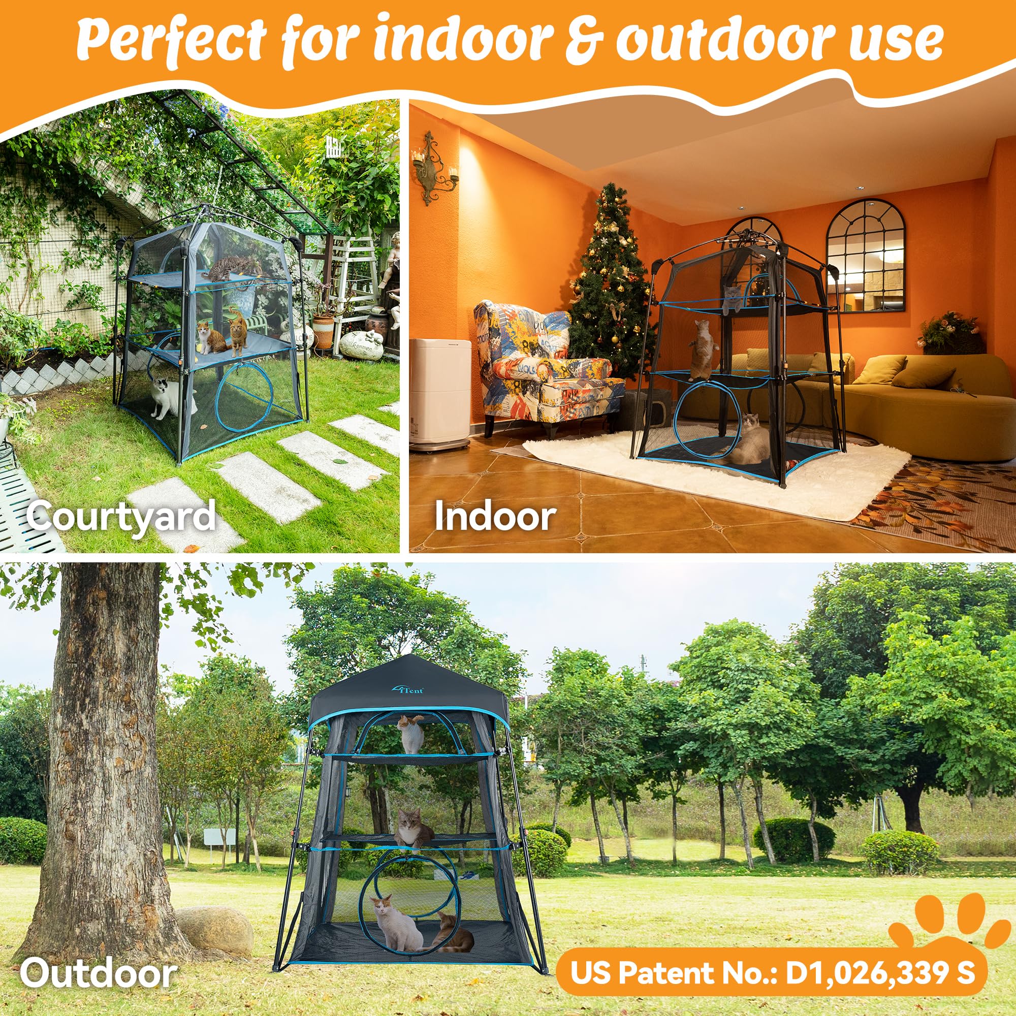 ITENT X-Large Catio top waterproof cover protects pets from light rain and sun.