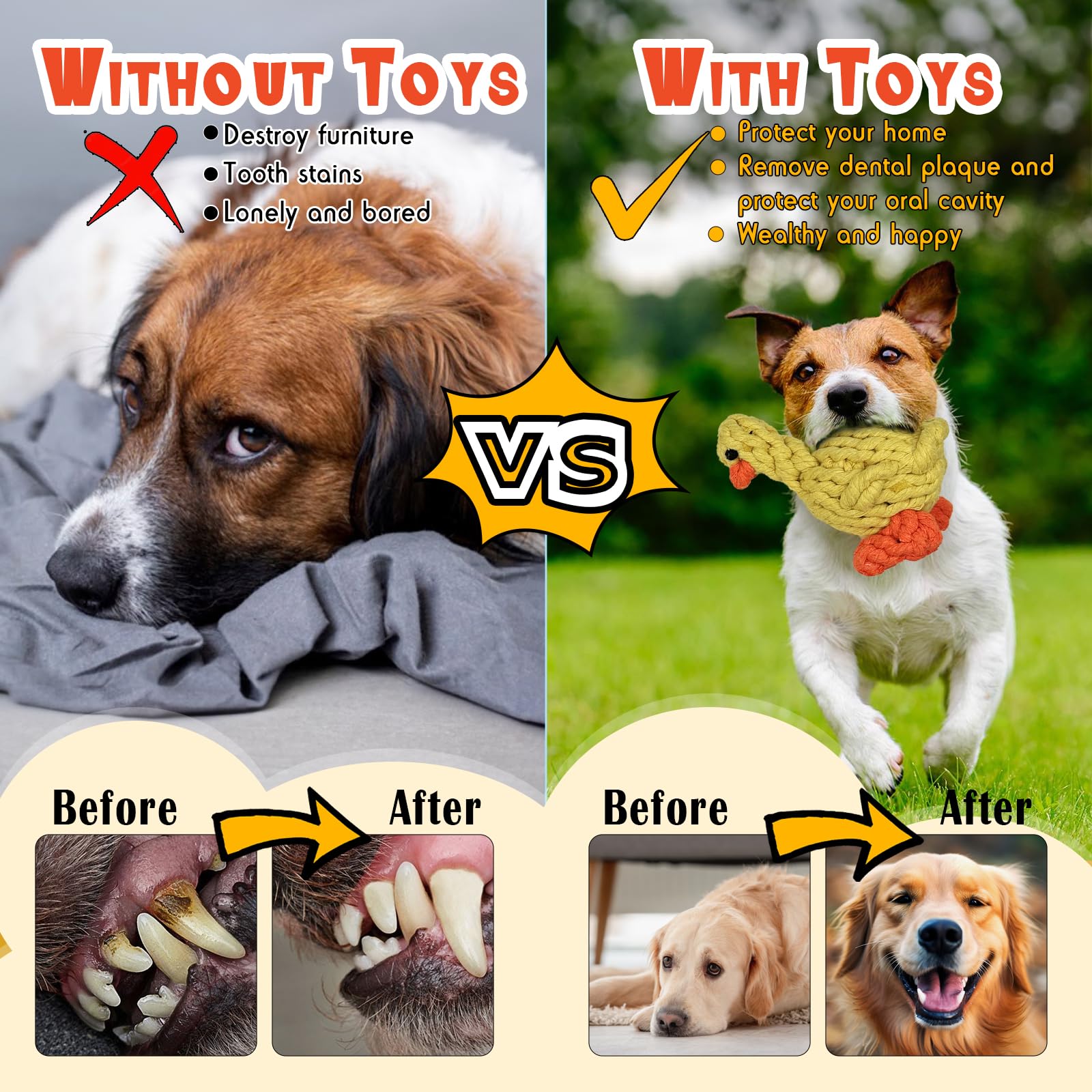ITISMUNGO dental rope toy designed to massage gums during chewing