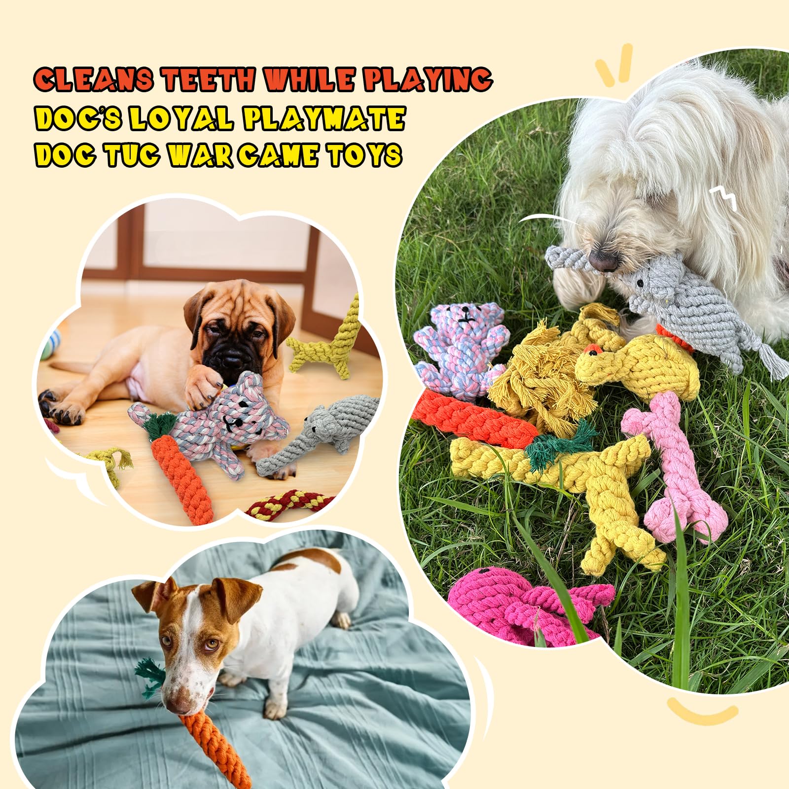 ITISMUNGO handwoven rope toy for durable everyday dog play