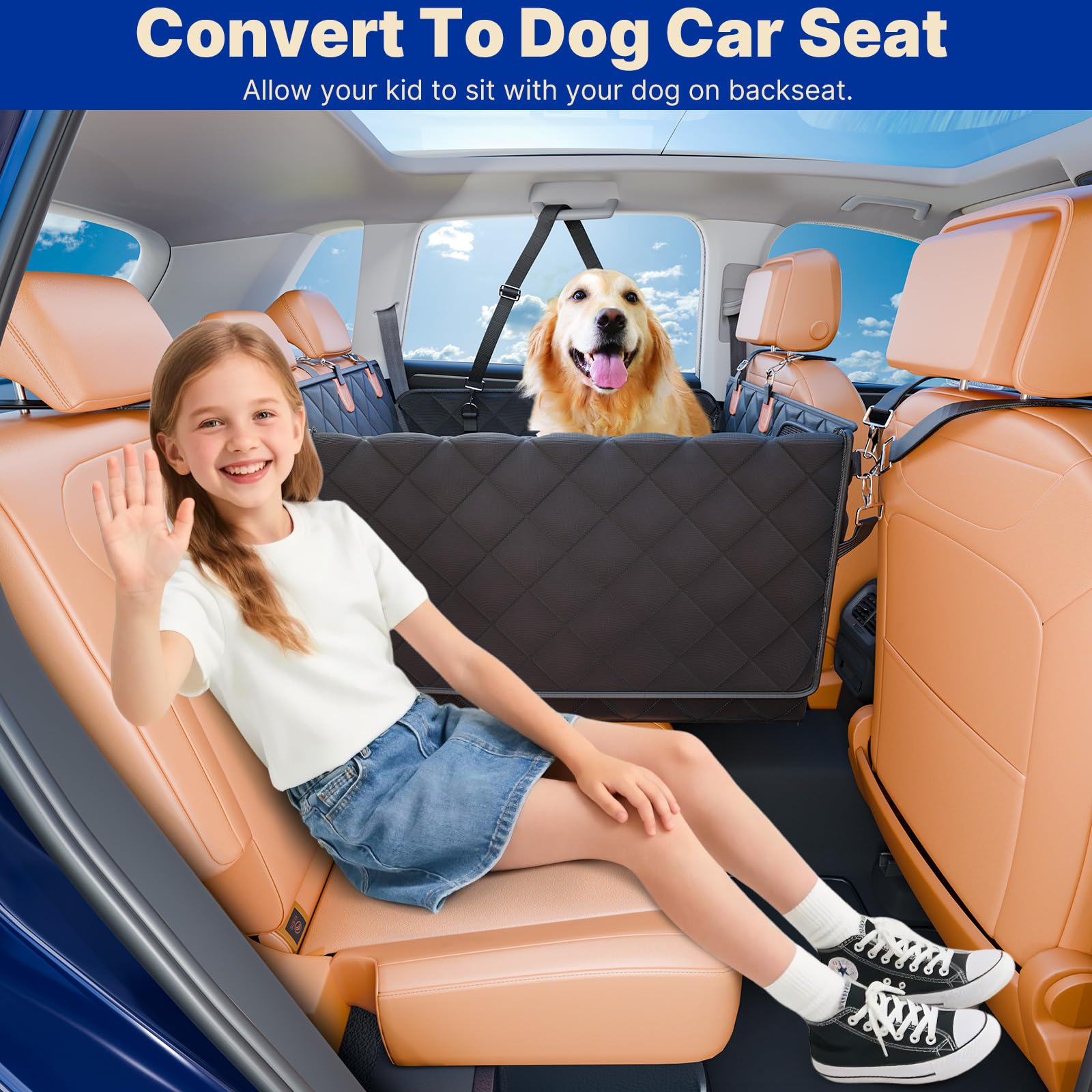 ITNAST hard bottom dog hammock 400lbs supports secure road trips.