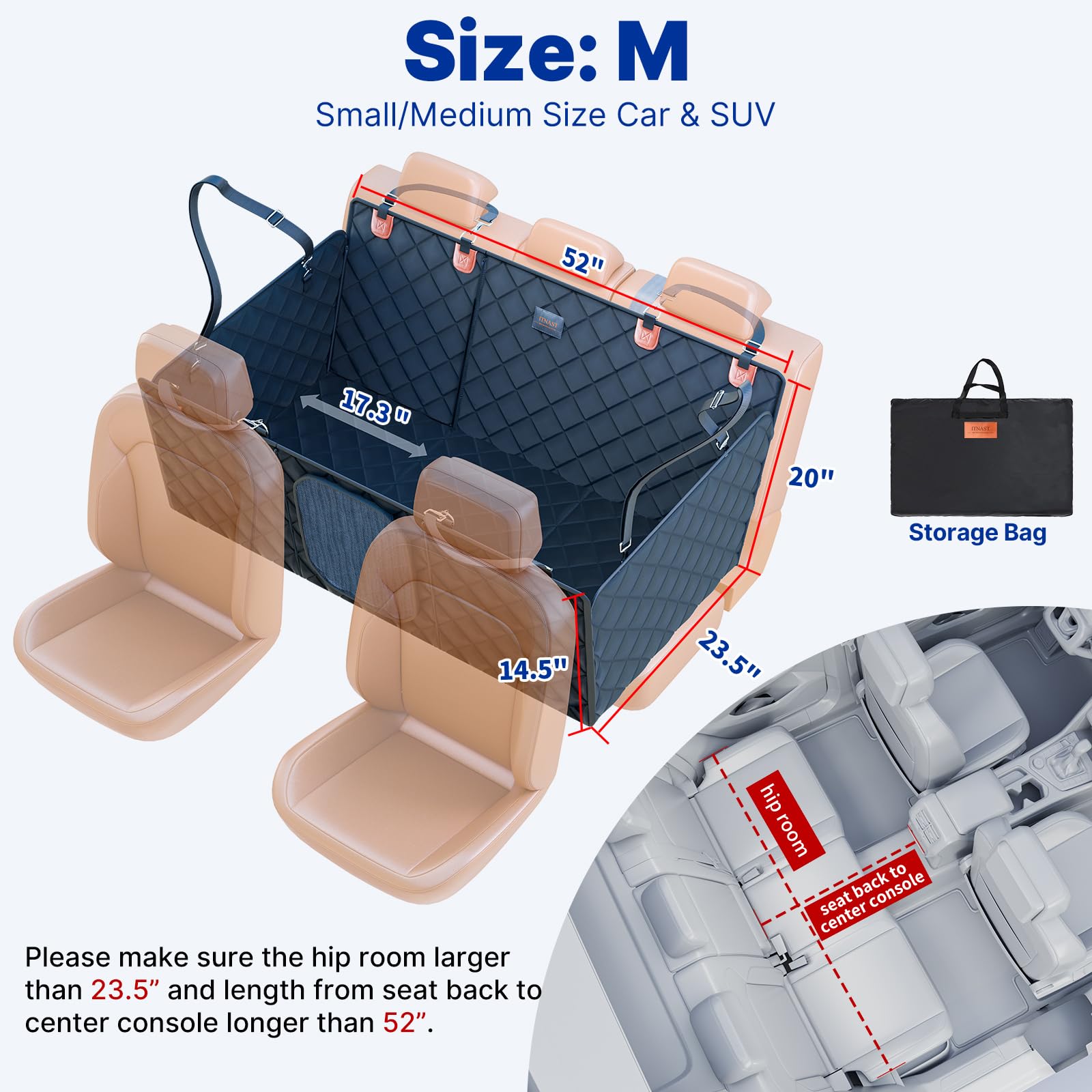 ITNAST three sizes fit most cars for tailored comfort.