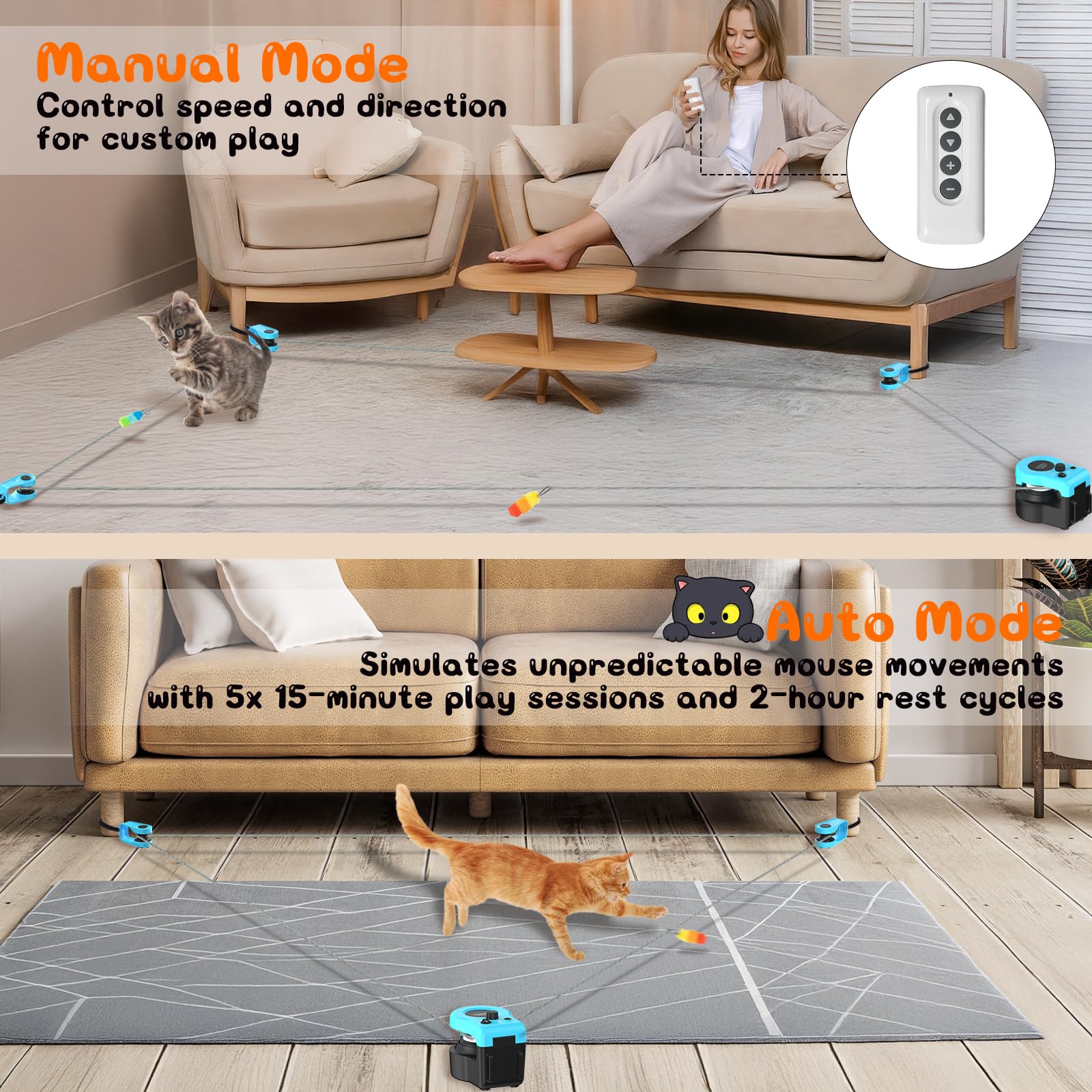 ITSHINY cat treadmill easy-assembly shown on-screen guide ensures quick setup