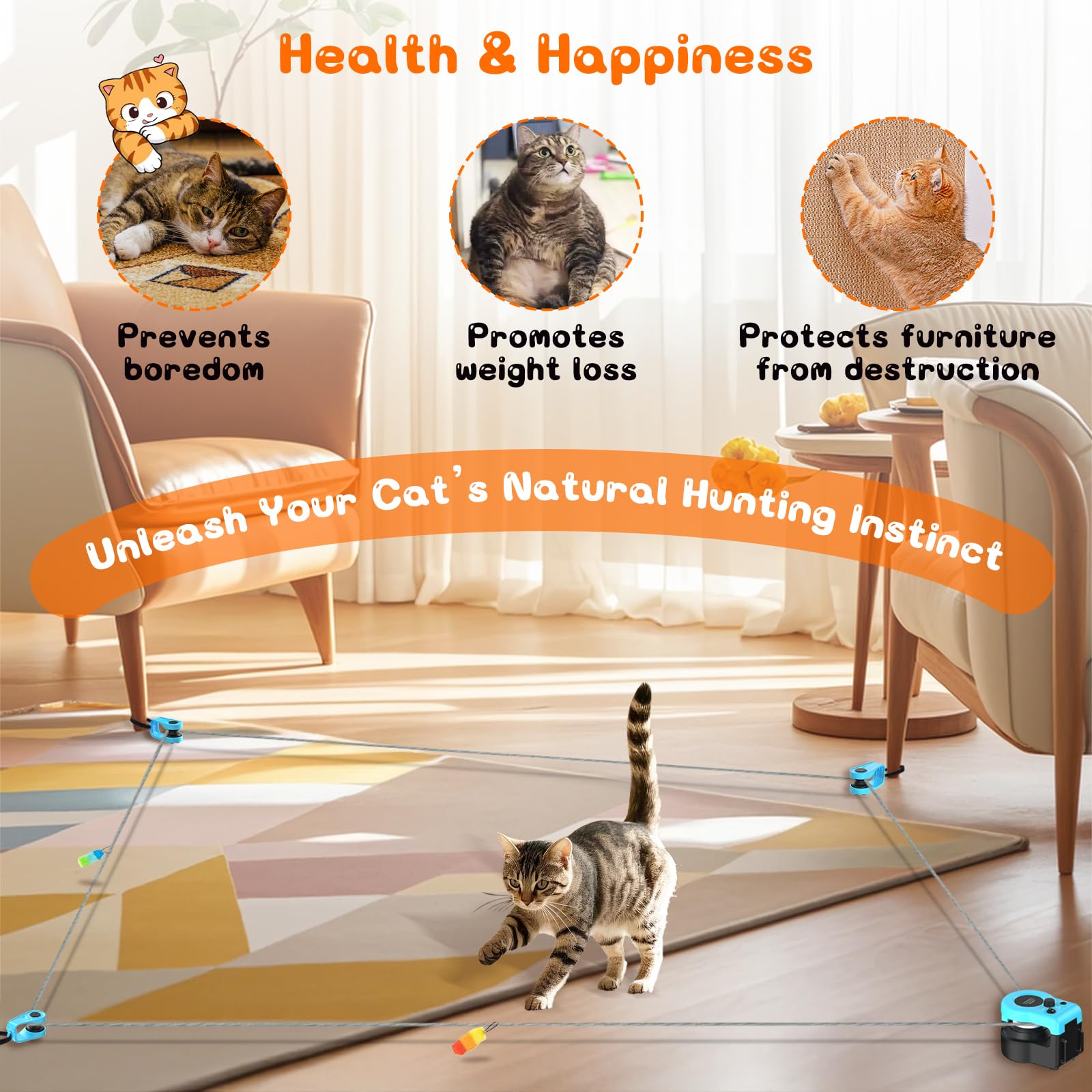 ITSHINY cat treadmill safe-durable design emphasizes non-slip belt and rounded edges