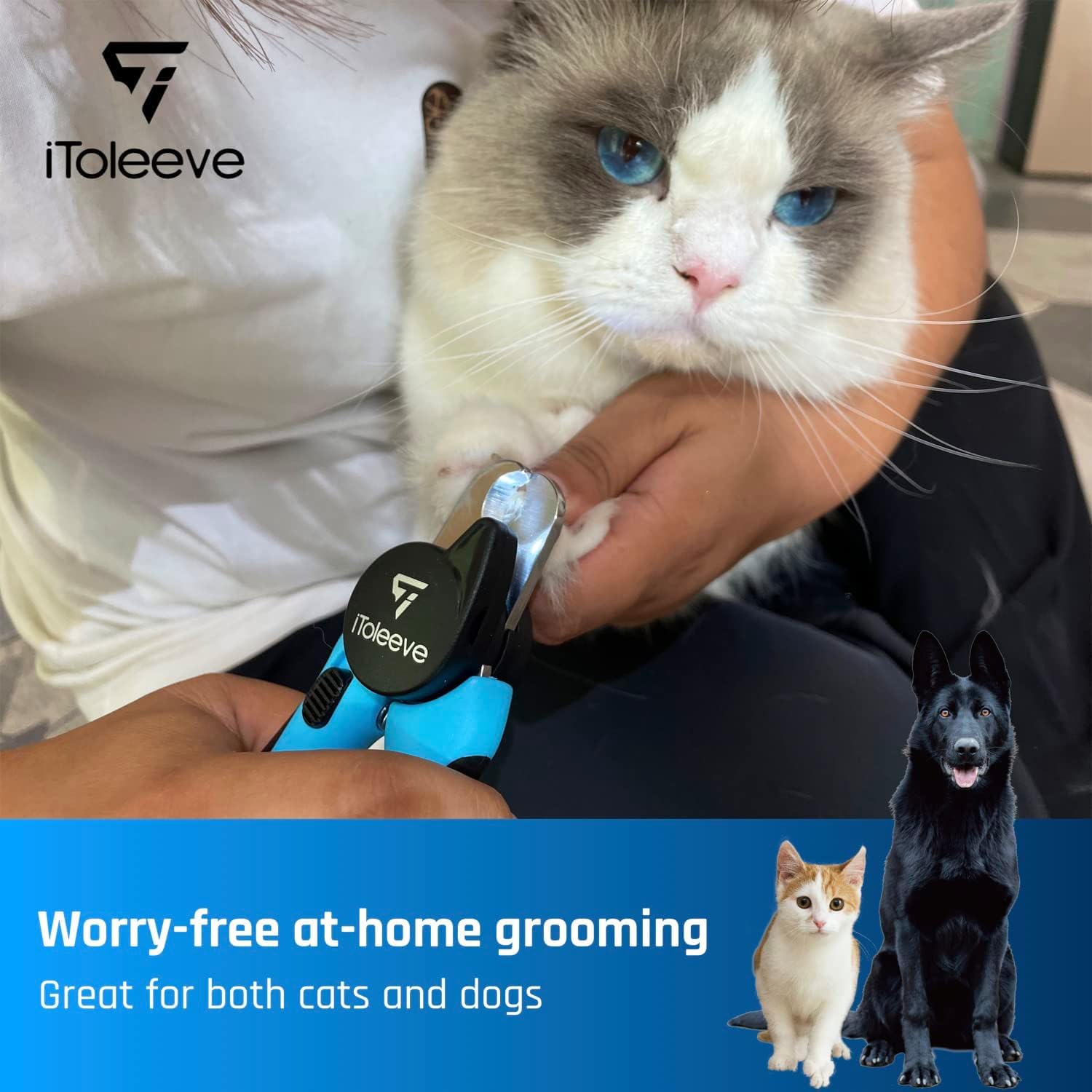 iToleeve cat and dog nail clipper supports comfortable grooming at home.