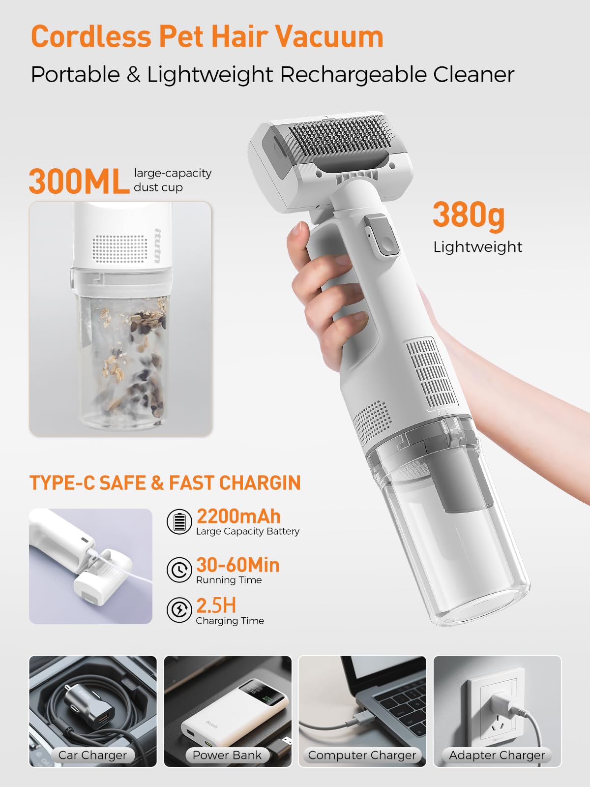 itutn low-noise-grooming-design keeps pets calm during grooming with quiet operation.