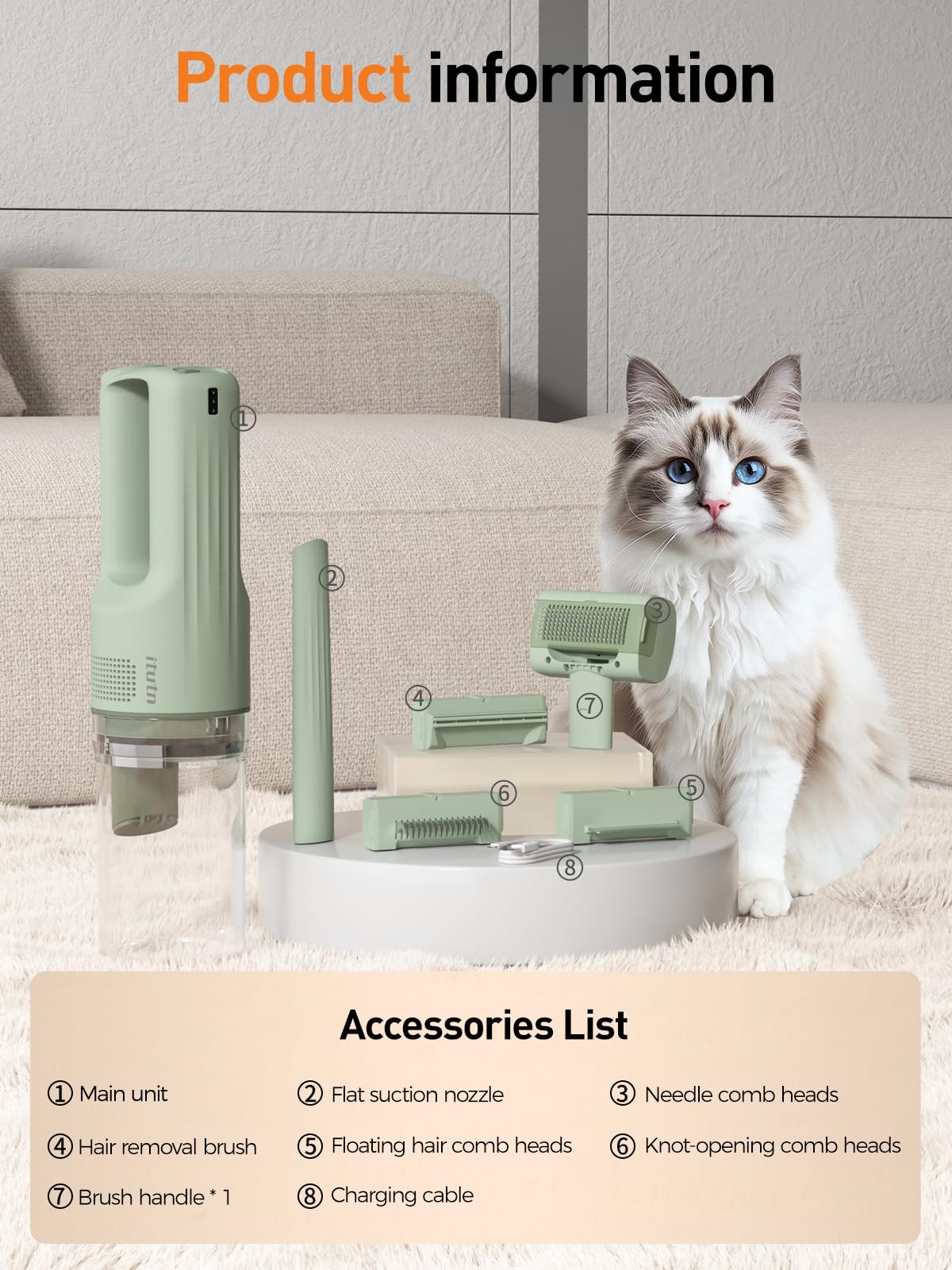 itutn mini cordless car-cleaning vacuum tackling pet hair in seats