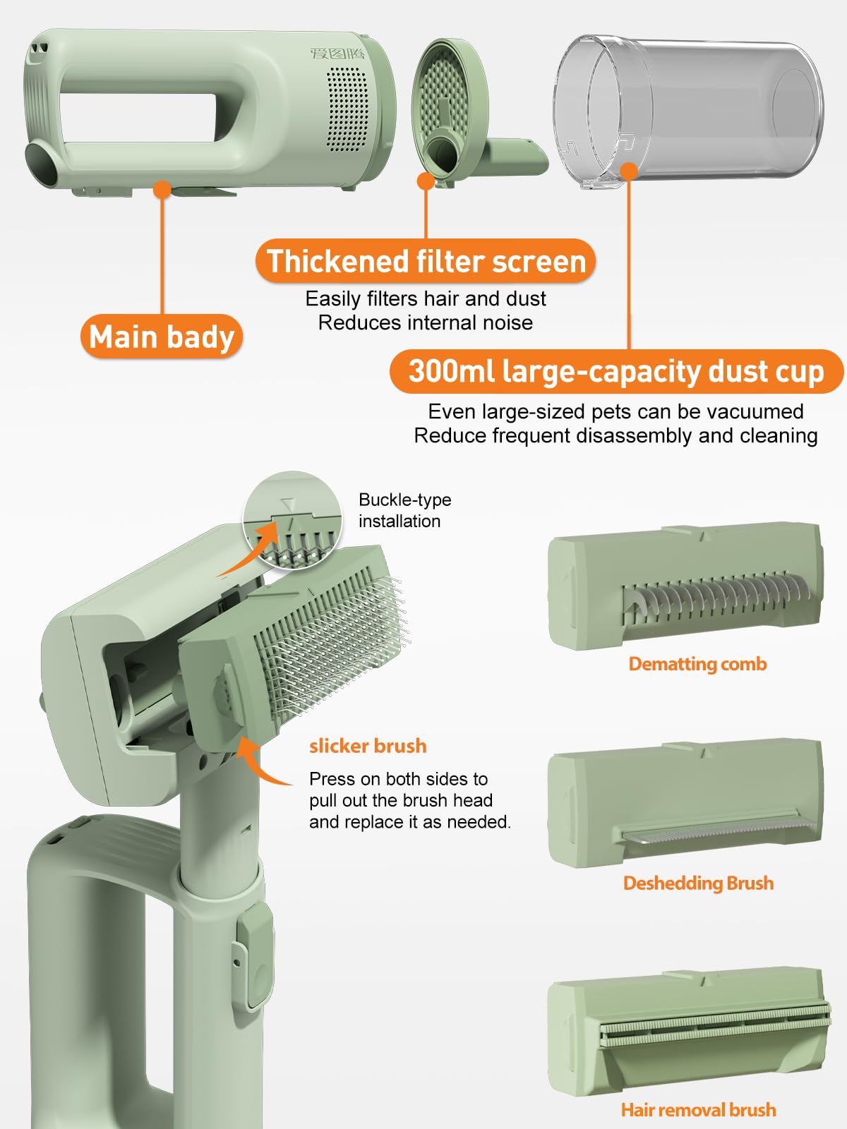 itutn one-touch pet-hair removal action after grooming and vacuuming