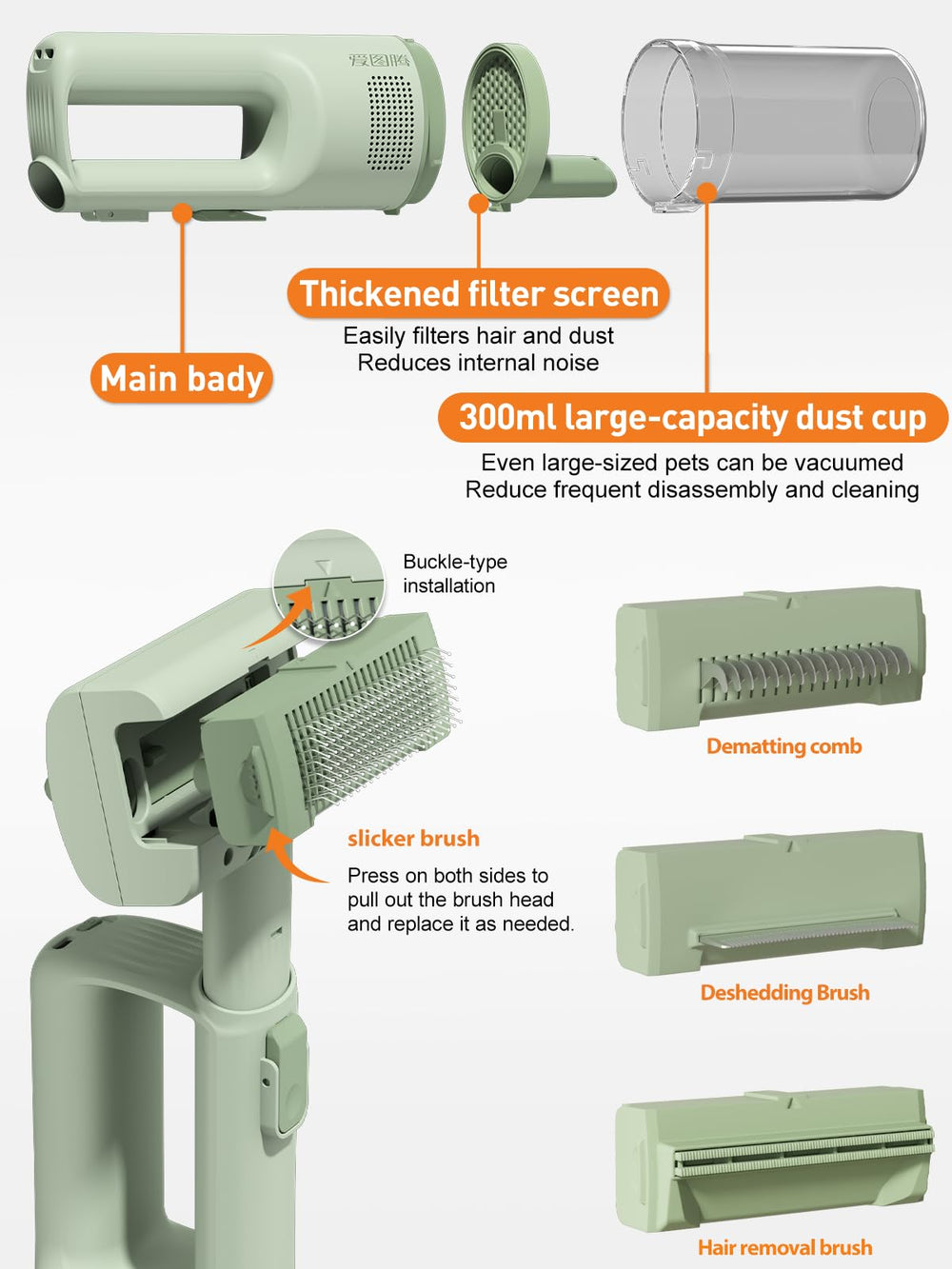itutn one-touch pet-hair removal action after grooming and vacuuming