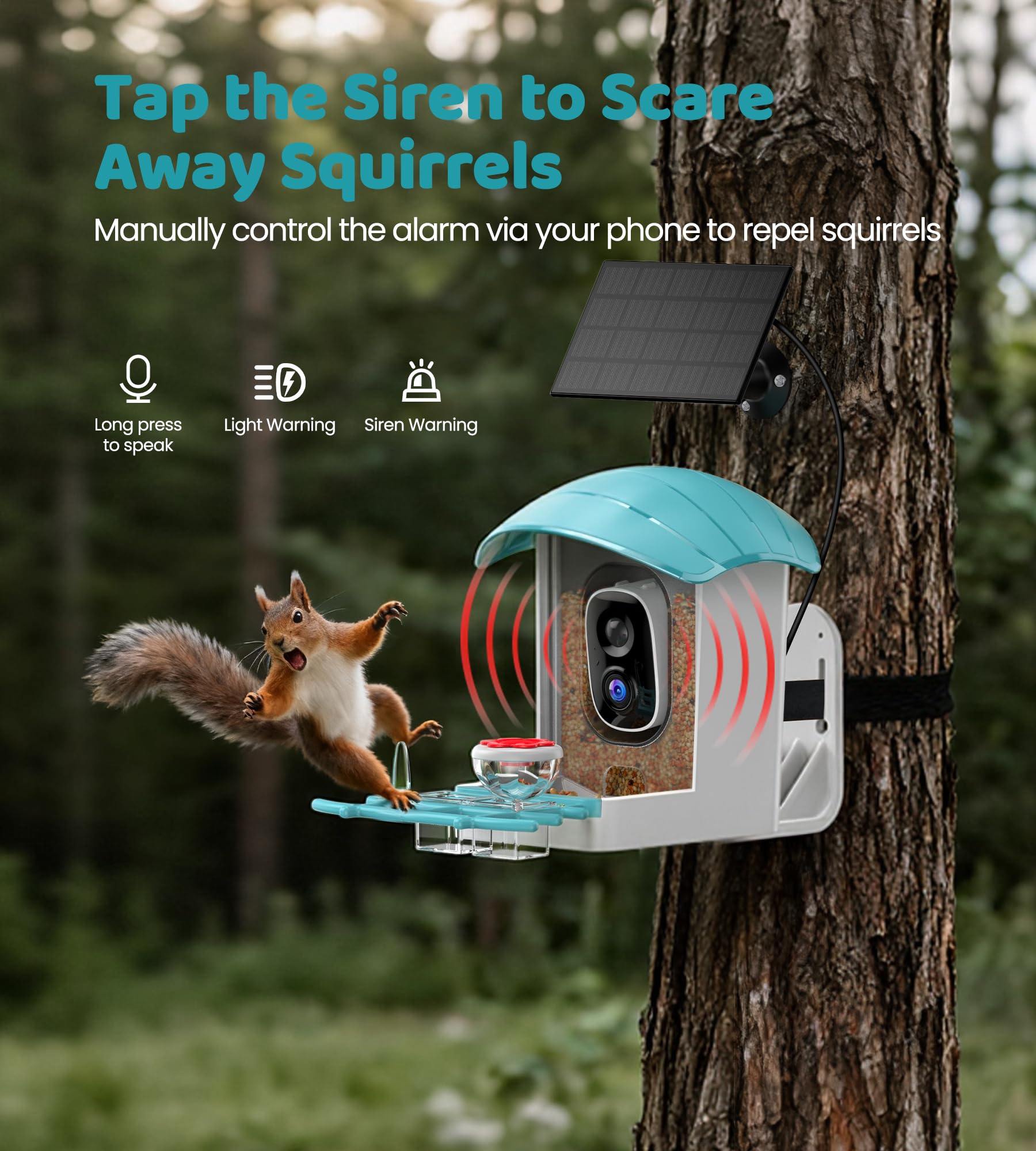IUUZEUL squirrel deterrent alarm protects food when away.