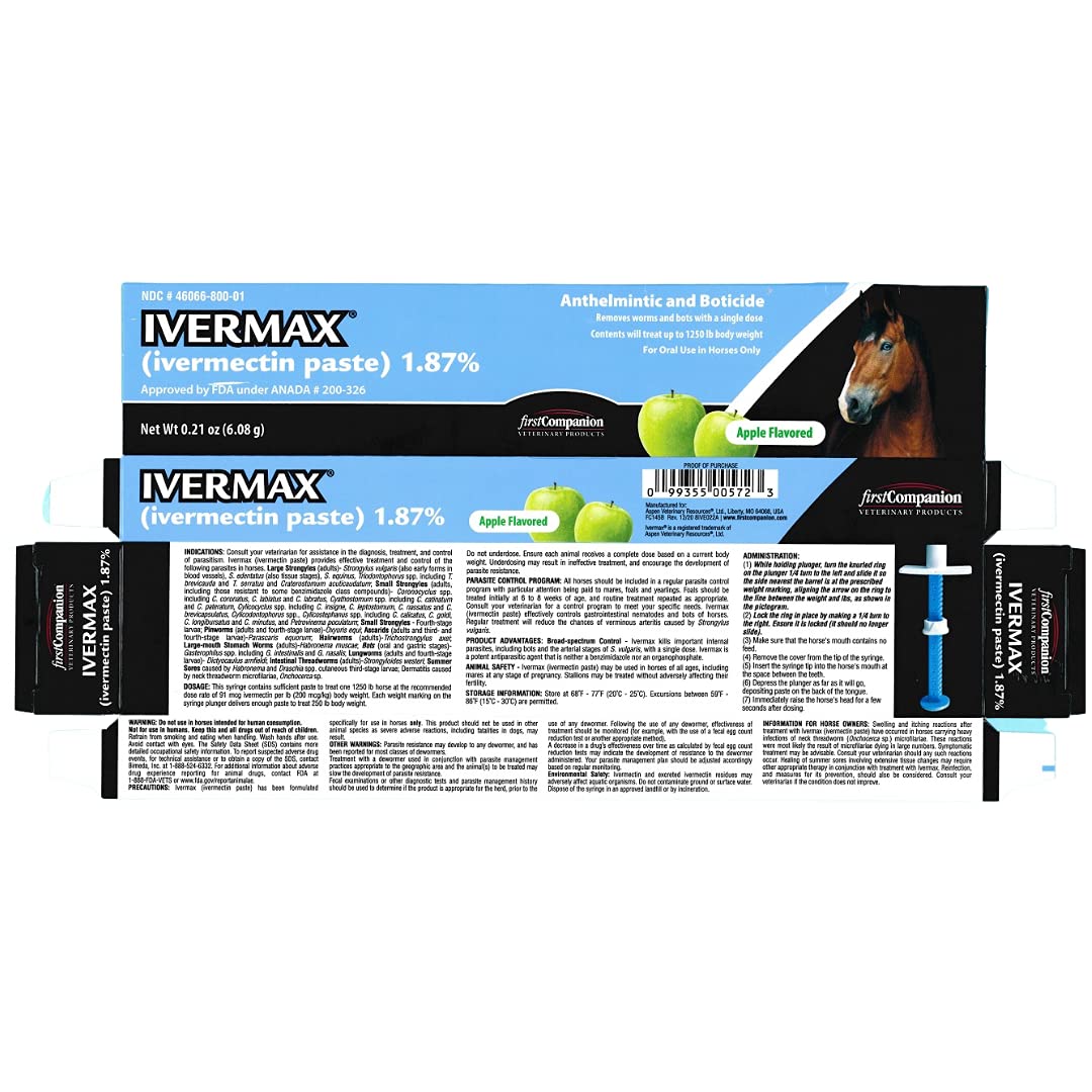 Ivermax apple-flavored ivermectin paste 2-pack hero showing easy multi-horse use
