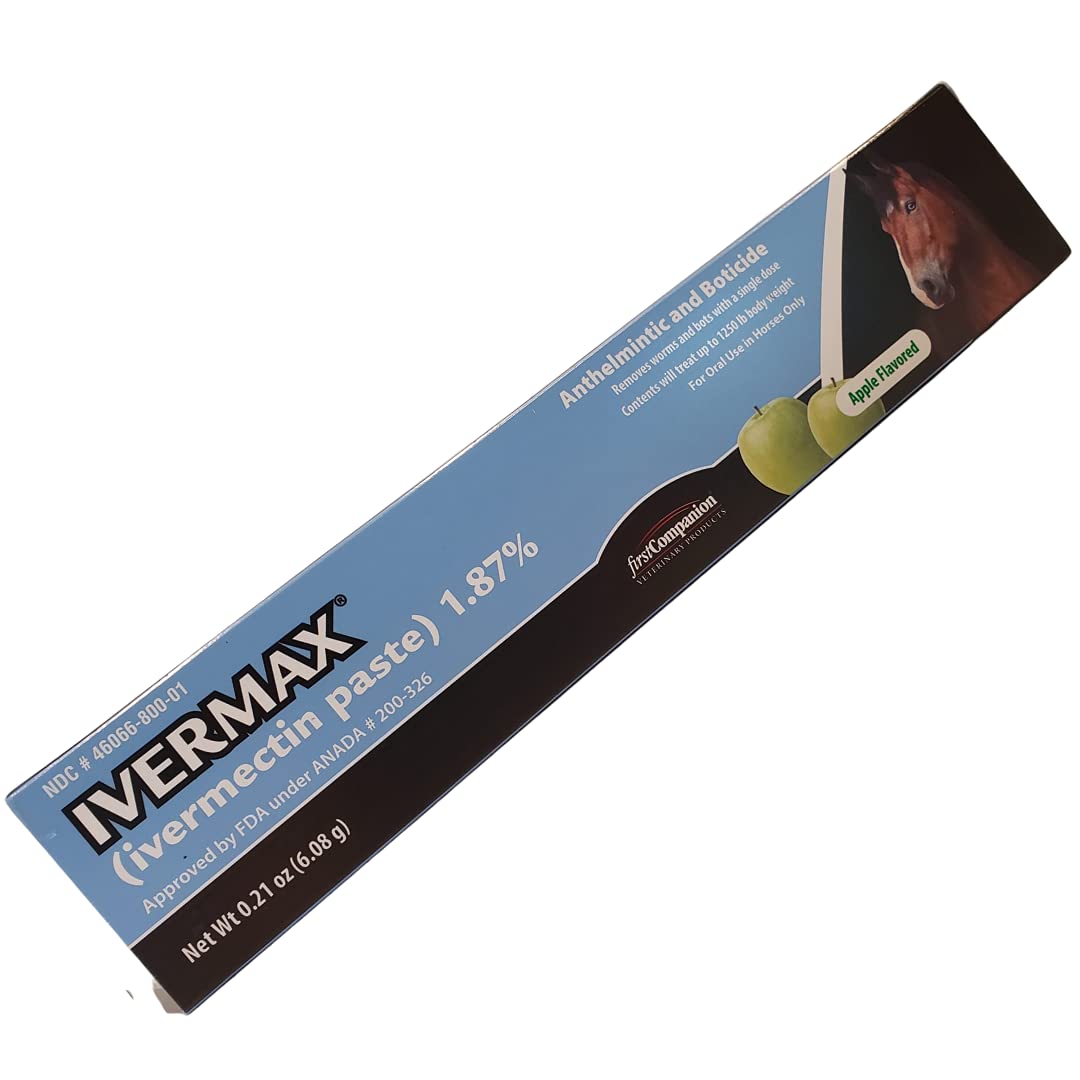 Ivermax apple-flavored ivermectin paste for foal care demonstrating gentle dosing