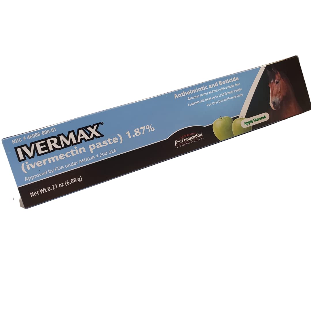 Ivermax apple-flavored ivermectin paste packaging scene ready to use