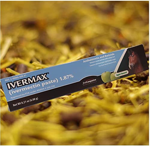 Ivermax paste dosage applicator close-up highlights quick, one-step administration.