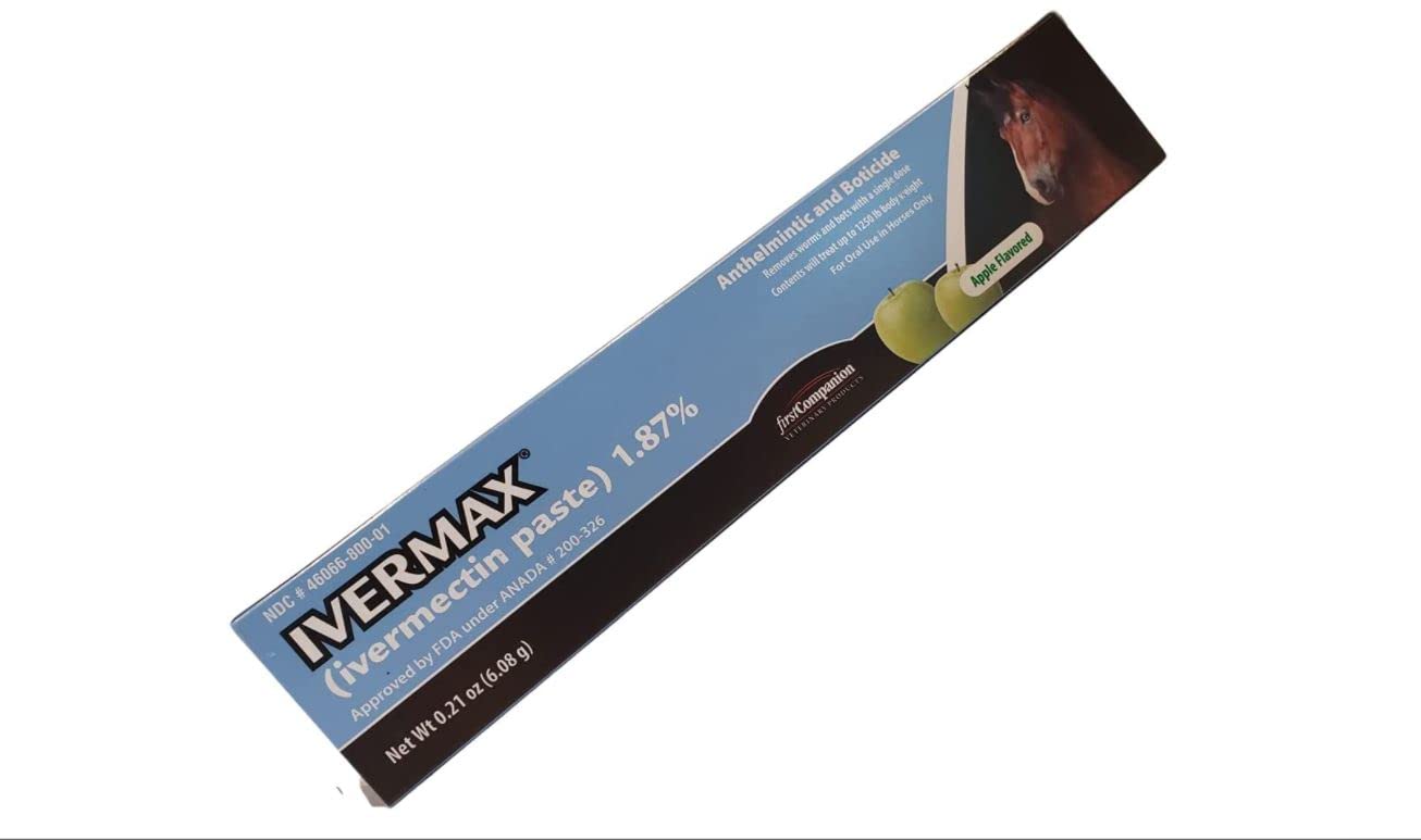 Ivermax paste tube opened to reveal the smooth applicator tip.