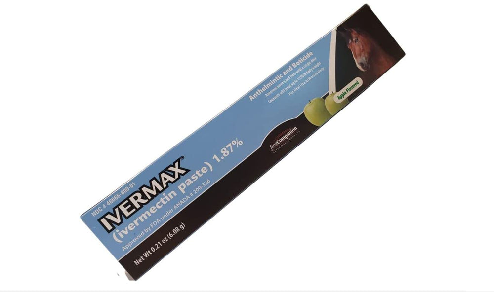 Ivermax paste tube opened to reveal the smooth applicator tip.