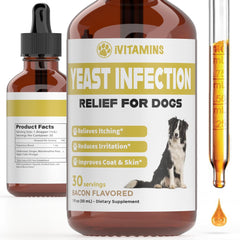 iVitamins natural yeast dog drops bottle for easy daily health support