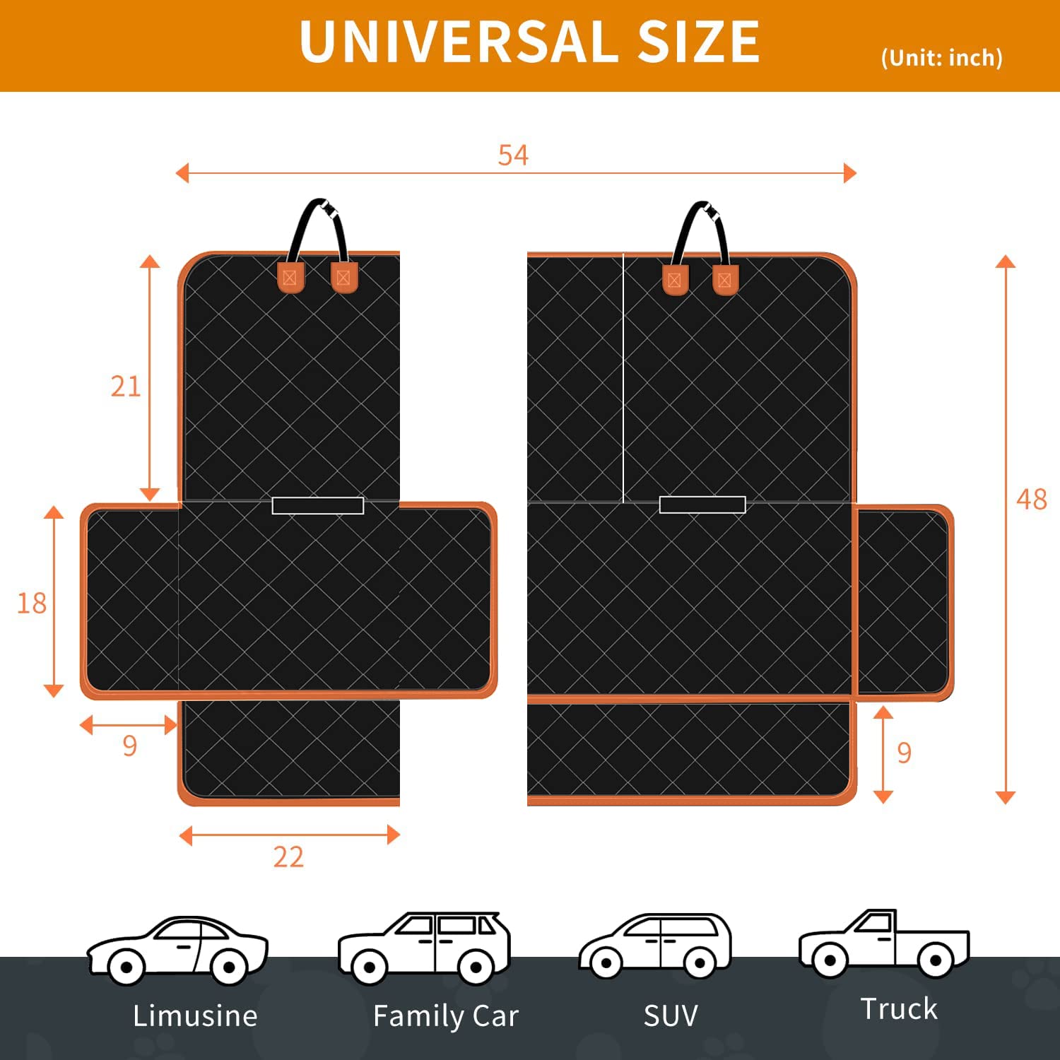 IVY&LANE dog seat cover side flaps shield doors from scratches